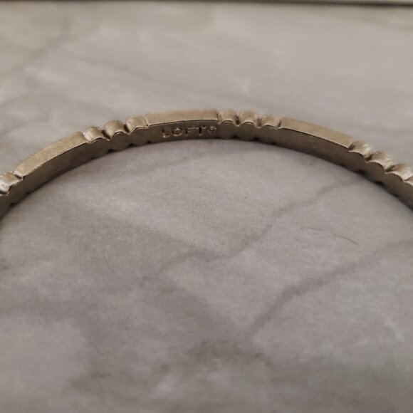 ✨ LOFT Silver Rhinestone Crystal Pave Skinny Bangle Bracelet ✨ - Picture 7 of 10